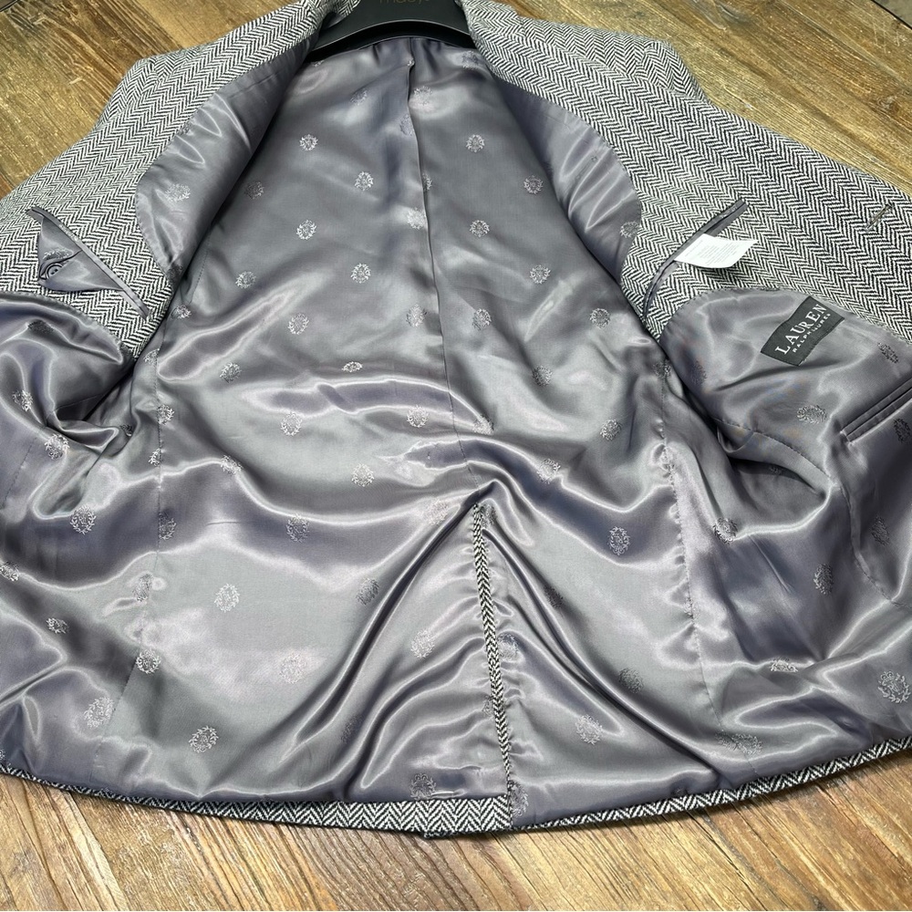 New ~ Lauren Ralph Lauren Men’s 100% Wool Herringbone Classic Fit Coat Size 38S - Picture 14 of 16